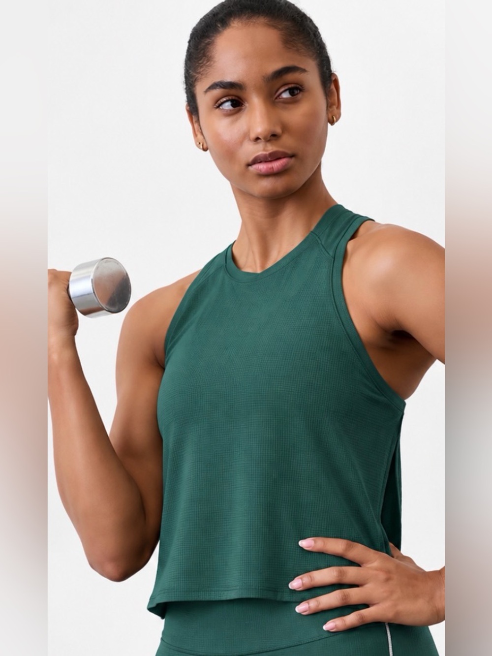 Athleta Grid Knit Tank Size Small in Emerald Green ORG RETAIL $45